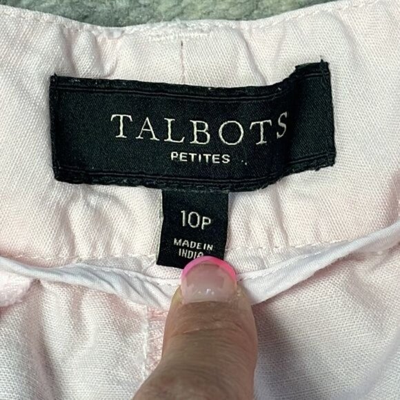 Talbots Boyfriend Pants Light Pastel Pink Spring Summer Sz 10 Petite - Picture 7 of 9